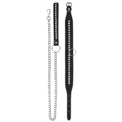Ouch! Collier-Laisse à Strass Diamond Studded Noir
